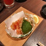 地酒と道産食材 一笑 - 名物すじこの天ぷら、日本酒が進む♡