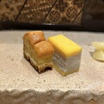 すし岩瀬 - 芝海老の卵焼き風