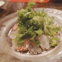 白金Baru - 真鯛の昆布〆カルパッチョ