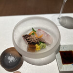 GOTO RETREAT ray - お造り、縞鯵と葉鰹