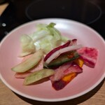 Katsuプリポー - 出てくるまで、お新香を食べてくださいと言われました