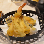 Washoku Tempura No Omise Bouzu - 天ぷら盛り合わせ5種(海老、メゴチ、ヤングコーン、南瓜、茄子)