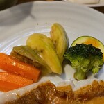 キッチン ブルー グローブ - 備え付け野菜のアップ