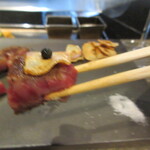 鉄板焼 石狩 - カリカリガーリックで