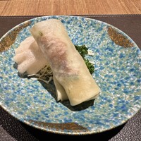 中国薬膳料理 星福 - 茯苓入り葱餅巻き北京ダッグ