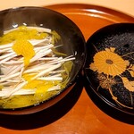 銀座 しのはら - 松茸と鯛の菊花椀