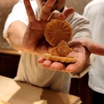 銀座 しのはら - フォアグラ最中