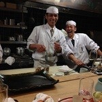 割烹 やました - 14.3かつて焼き方さんだったかっちゃん左と現焼き方さん玄ちゃん（掲載了解済み）