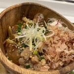 こめらく 海鮮茶漬けとおむすびと。 - ごま鯖と鯵たたき