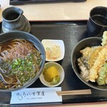 うぐいす茶屋 - 続いて、温蕎麦とミニ天丼