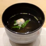 おたる政寿司 - とろろ昆布と三つ葉のお吸い物
