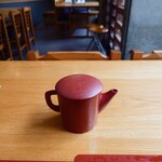 やぶ善 - 途中で出していただける"蕎麦湯"。