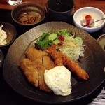 どんぐりこカフェ食堂 - 白身魚フライ＆海老フライ定食