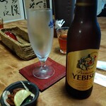 とんかつ 新 - 運転手付きだったから御ビールを頂きました（笑）昼間から恵比寿ビールは最高!!