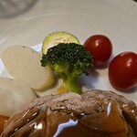 キッチン ブルー グローブ - 備え付け野菜のアップ