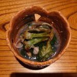 日本料理 柳燕 - 長野のちぢみほうれん草（寒締め）の温かいお浸し