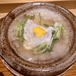 日本料理 柳燕 - 五島のクエと秋田の芹の鍋仕立て