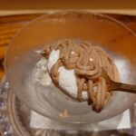 日本料理 柳燕 - 笠間の栗のモンブランと塩ミルクアイス