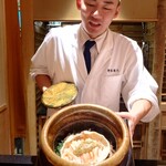 日本料理 柳燕 - 焼き松葉蟹（境港）と焼き舞茸のご飯