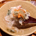 日本料理 柳燕 - お替りは、兵庫のせいこ蟹を乗せ、餡を掛けて