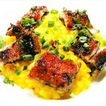 SEASONS - 天然鰻のイタリア風蒲焼き サフランのリゾット