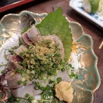ろばた仁 - イワシのお刺身…脂がのっていてこれまた美味✨