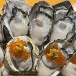 牡蠣ノ上にも三年 - ハッピーアワー生牡蠣　　　165円(税込)×10                生牡蠣痛風盛り                     658円(税込)×5