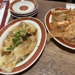 広州市場 横浜ポルタ店 - ワンタンと焼き餃子ダブル