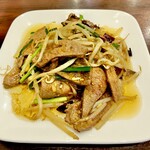 湖南人家 - 20241115ランチ　レバーニラ炒め（韮菜猪肝）680円