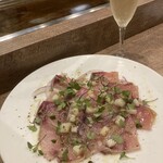 鉄板食堂BARREL - 天然ブリのカルパッチョ