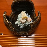 味 ふくしま - 先付け（柿とエビの白和え）