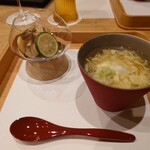 やど紫苑亭 - くえの蕪蒸しとひらめ焼浸し