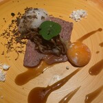 272217864 - 神戸牛ザブトンを使った前菜(すき焼き風)