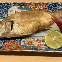 日本酒と和食 花びし - ノドグロ塩焼き。尻尾が切れてる？