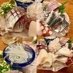 みつ - 「刺盛（アジ・イワシ・イカ・タコ・イサキ・白魚）」のアップ色々…