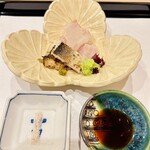 馬車道 大かわ - 青森ヒラメ　静岡カマスの炙り