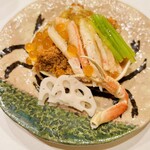 馬車道 大かわ - 金沢の香箱蟹　中に酢飯が入っていて蟹寿司としても食べれる様になっていました✨