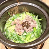 馬車道 大かわ - 京都の鴨と九条ねぎに山椒の実の土鍋炊きごはん✨