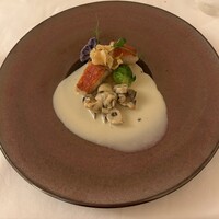 サドヤレストラン レアル・ドール - 金目鯛のポアレ　焼きリゾット　牡蠣のクリームソース.〜ソース・オ:ユイットル〜