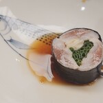 鮨 陸 - 鰯巻:わさびと醤油で