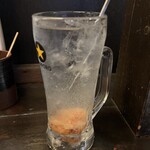 君式横丁 - 二階堂水割り（梅干110円入り）