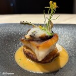 プチレストラン ブーケ・ド・フランス - 雉羽太と冬菇椎茸のポワレ ペルノソースと浅蜊のフュメのエキューム