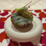 プチレストラン ブーケ・ド・フランス - 秋刀魚のプレッセに焼茄子のピュレのタルトレット