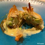 プチレストラン ブーケ・ド・フランス - パートフィロの中には大粒の毛豆と丸々一個分の鮑