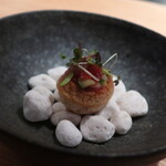 ess. - pani puri 本まぐろの突先とトマトのサルサ