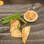 山彦 - アニバーサリープラン１５５００円。焼き野菜。こちらも美味！