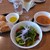 オールデイダイニング カルイザワグリル - 料理写真:盛り合わせサラダ ＋ 本日のスープ ＋ パン ＋ 白ワイン
