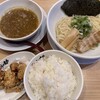 とりの助 - 濃厚つけ麺、ランチから揚げ、白ご飯。（合わせて1221円）