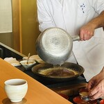 湖里庵 - 本わらび餅制作中♥️