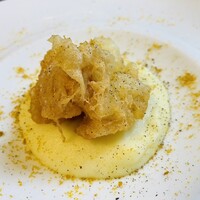 トラットリア イル レガーロ - ◼︎前菜2皿目 北海道産白子のフリット　～マシュポテトとカラスミパウダーがけ～
